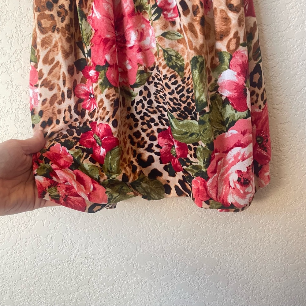 Floral Leopard Print Kids Small Shop Romper, Size 3T - Picture 5 of 6